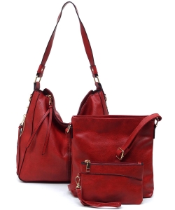 Fashion Side Zipper 3-in-1 Shoulder Bag Set PH301 RED